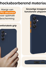 Nomfy Hoesje Geschikt voor Samsung A25 Hoesje Siliconen Cover Case - Hoes Geschikt voor Samsung Galaxy A25 Hoes Back Case - Donkerblauw