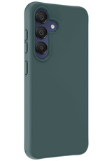 BASEY. Hoes Geschikt voor Samsung A15 Hoesje Siliconen Back Cover Case Met Screenprotector - Hoesje Geschikt voor Samsung Galaxy A15 Hoes Cover Hoesje - Donkergroen