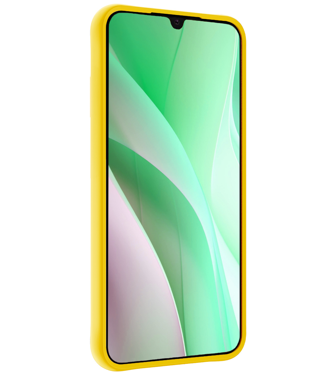 BASEY. Hoes Geschikt voor Samsung A15 Hoesje Siliconen Back Cover Case Met Screenprotector - Hoesje Geschikt voor Samsung Galaxy A15 Hoes Cover Hoesje - Geel