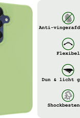 BASEY. Hoes Geschikt voor Samsung A15 Hoesje Siliconen Back Cover Case Met Screenprotector - Hoesje Geschikt voor Samsung Galaxy A15 Hoes Cover Hoesje - Groen