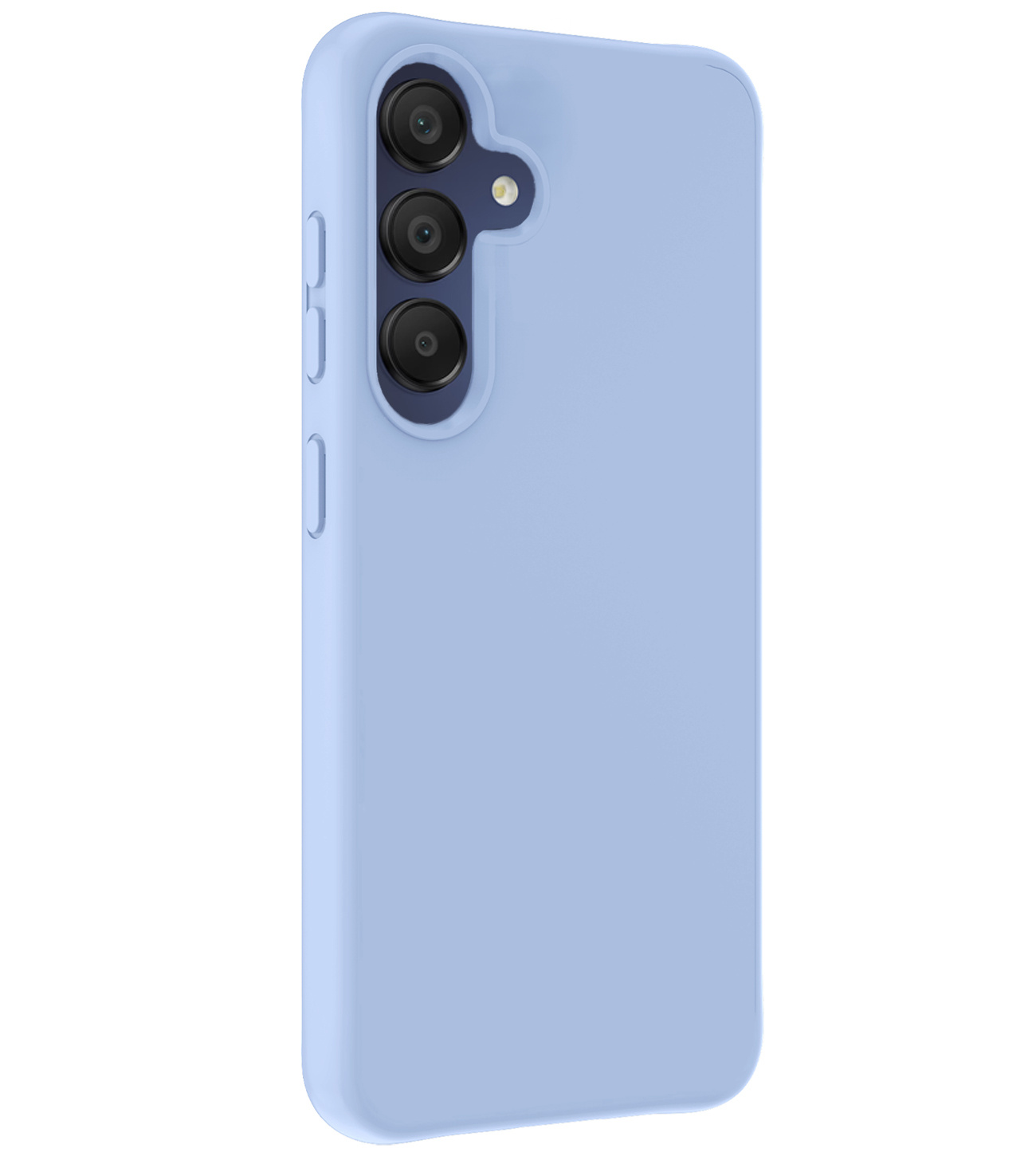 BASEY. Hoes Geschikt voor Samsung A15 Hoesje Siliconen Back Cover Case Met Screenprotector - Hoesje Geschikt voor Samsung Galaxy A15 Hoes Cover Hoesje - Lichtblauw