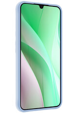 BASEY. Hoes Geschikt voor Samsung A15 Hoesje Siliconen Back Cover Case Met Screenprotector - Hoesje Geschikt voor Samsung Galaxy A15 Hoes Cover Hoesje - Lichtblauw