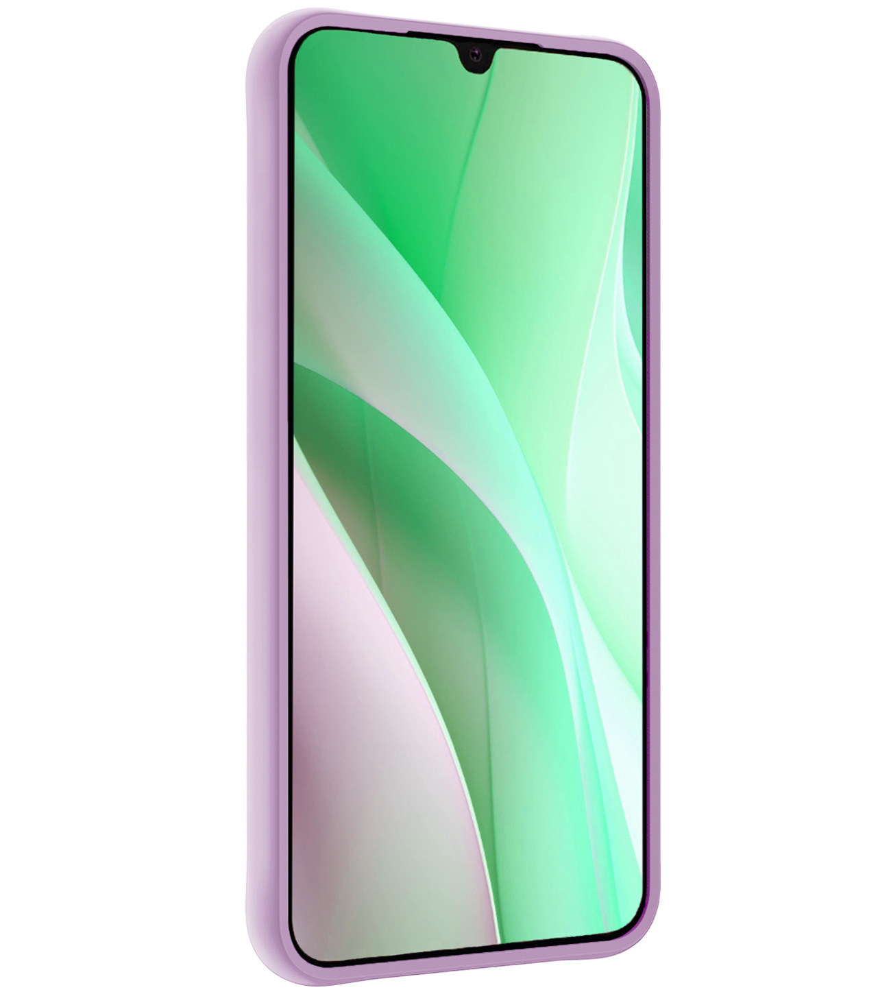 BASEY. Hoes Geschikt voor Samsung A15 Hoesje Siliconen Back Cover Case Met Screenprotector - Hoesje Geschikt voor Samsung Galaxy A15 Hoes Cover Hoesje - Lila