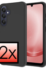 NoXx Hoes Geschikt voor Samsung A25 Hoesje Cover Siliconen Back Case Hoes - Zwart - 2x