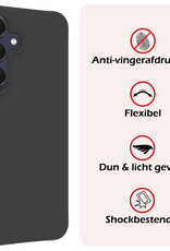 NoXx Hoes Geschikt voor Samsung A25 Hoesje Cover Siliconen Back Case Hoes - Zwart - 2x