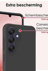 NoXx Hoes Geschikt voor Samsung A25 Hoesje Cover Siliconen Back Case Hoes - Zwart - 2x