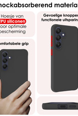 NoXx Hoes Geschikt voor Samsung A25 Hoesje Cover Siliconen Back Case Hoes - Zwart - 2x