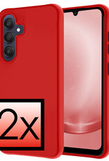 NoXx Hoes Geschikt voor Samsung A25 Hoesje Cover Siliconen Back Case Hoes - Rood - 2x