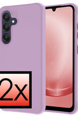 NoXx Hoes Geschikt voor Samsung A25 Hoesje Cover Siliconen Back Case Hoes - Lila - 2x