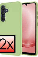 NoXx Hoes Geschikt voor Samsung A25 Hoesje Cover Siliconen Back Case Hoes - Groen - 2x