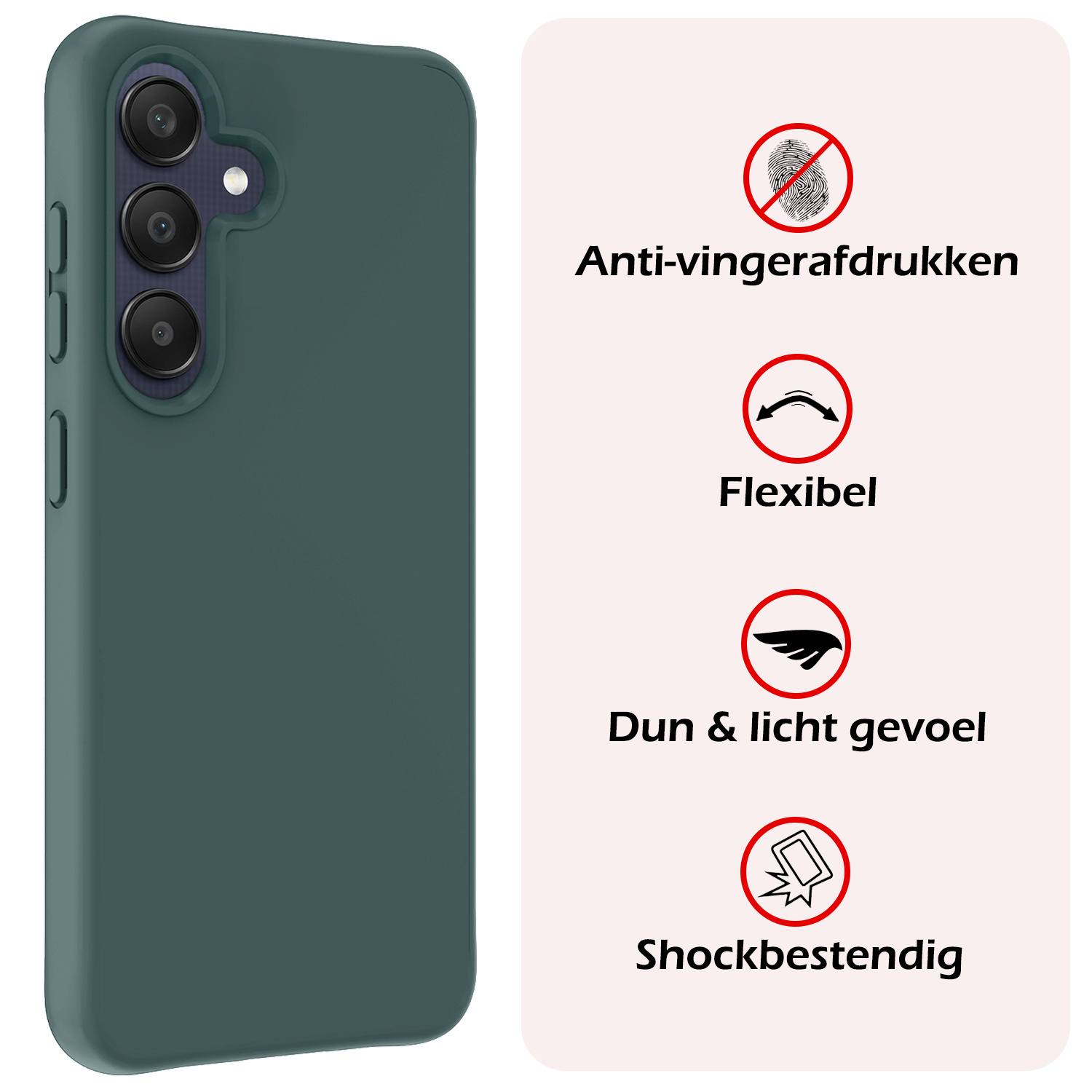 NoXx Hoes Geschikt voor Samsung A25 Hoesje Cover Siliconen Back Case Hoes - Donkergroen - 2x