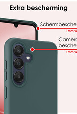 NoXx Hoes Geschikt voor Samsung A25 Hoesje Cover Siliconen Back Case Hoes - Donkergroen - 2x