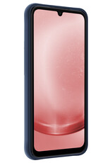 NoXx Hoes Geschikt voor Samsung A25 Hoesje Cover Siliconen Back Case Hoes - Donkerblauw - 2x