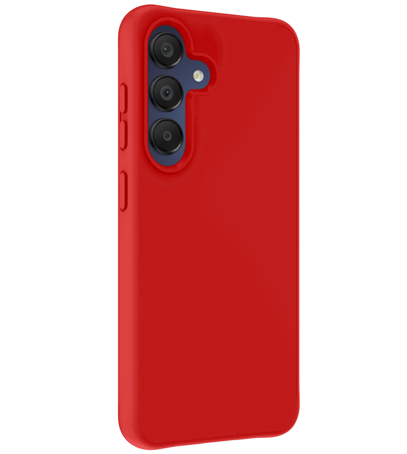 BASEY. Hoes Geschikt voor Samsung A15 Hoesje Siliconen Back Cover Case Met Screenprotector - Hoesje Geschikt voor Samsung Galaxy A15 Hoes Cover Hoesje - Rood