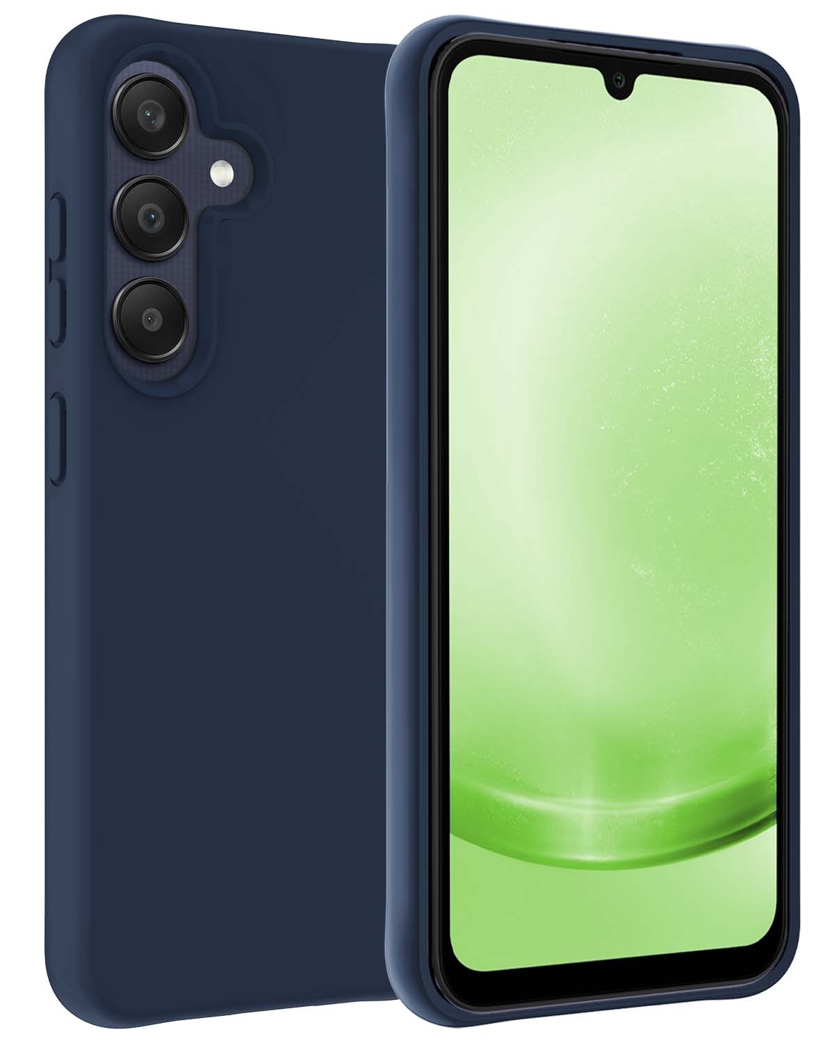 BASEY. Hoes Geschikt voor Samsung A25 Hoesje Siliconen Back Cover Case - Hoesje Geschikt voor Samsung Galaxy A25 Hoes Cover Hoesje - Donkerblauw