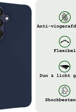 BASEY. Hoes Geschikt voor Samsung A25 Hoesje Siliconen Back Cover Case - Hoesje Geschikt voor Samsung Galaxy A25 Hoes Cover Hoesje - Donkerblauw