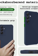 BASEY. Hoes Geschikt voor Samsung A25 Hoesje Siliconen Back Cover Case - Hoesje Geschikt voor Samsung Galaxy A25 Hoes Cover Hoesje - Donkerblauw