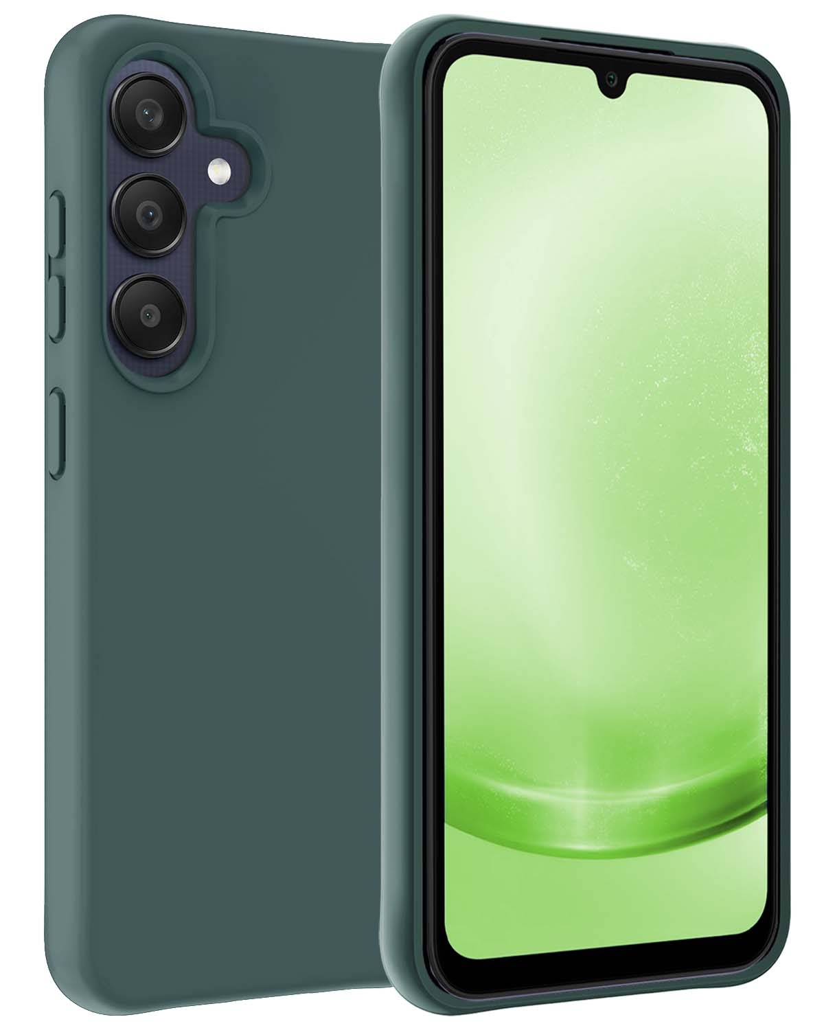 BASEY. Hoes Geschikt voor Samsung A25 Hoesje Siliconen Back Cover Case - Hoesje Geschikt voor Samsung Galaxy A25 Hoes Cover Hoesje - Donkergroen