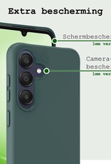 BASEY. Hoes Geschikt voor Samsung A25 Hoesje Siliconen Back Cover Case - Hoesje Geschikt voor Samsung Galaxy A25 Hoes Cover Hoesje - Donkergroen