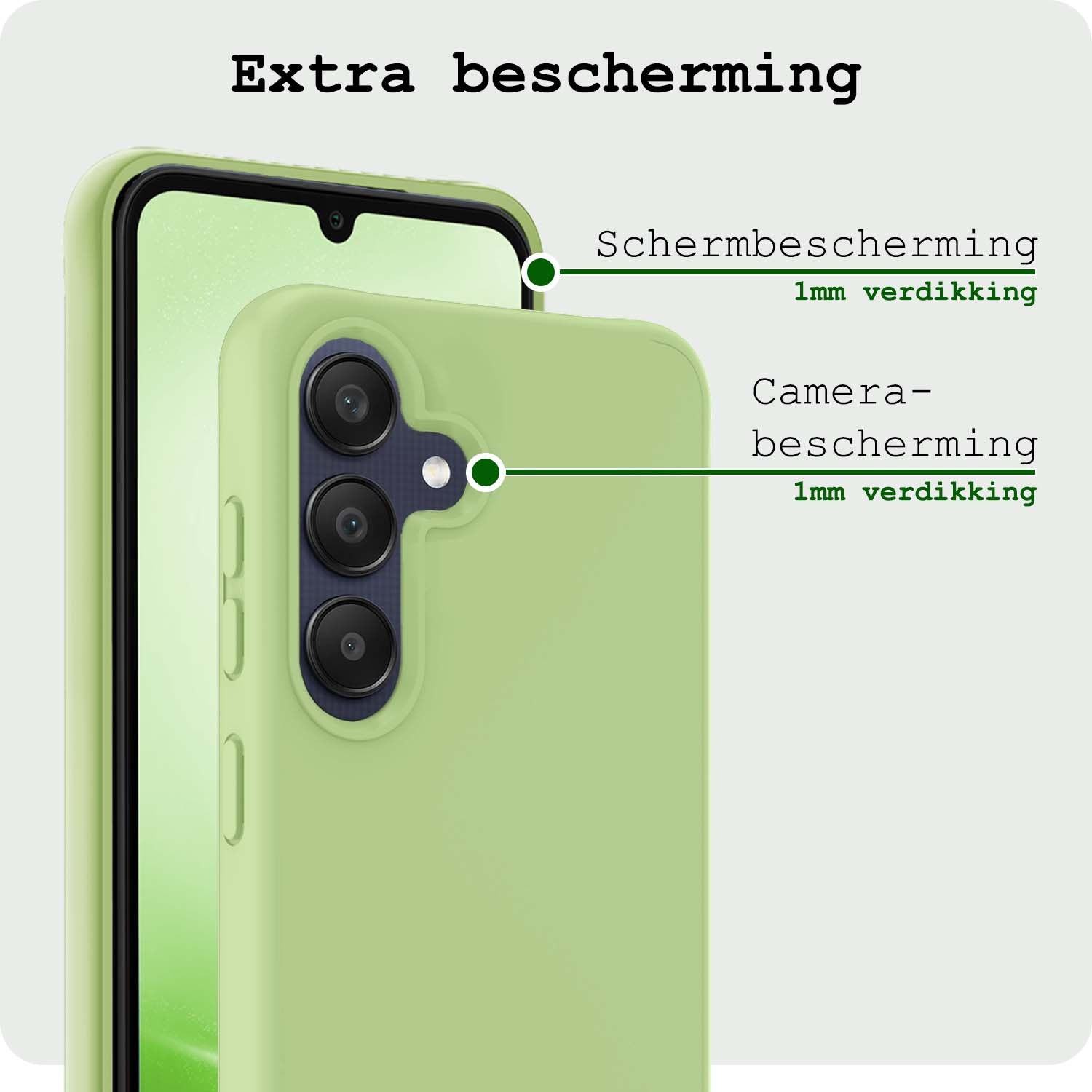 BASEY. Hoes Geschikt voor Samsung A25 Hoesje Siliconen Back Cover Case - Hoesje Geschikt voor Samsung Galaxy A25 Hoes Cover Hoesje - Groen