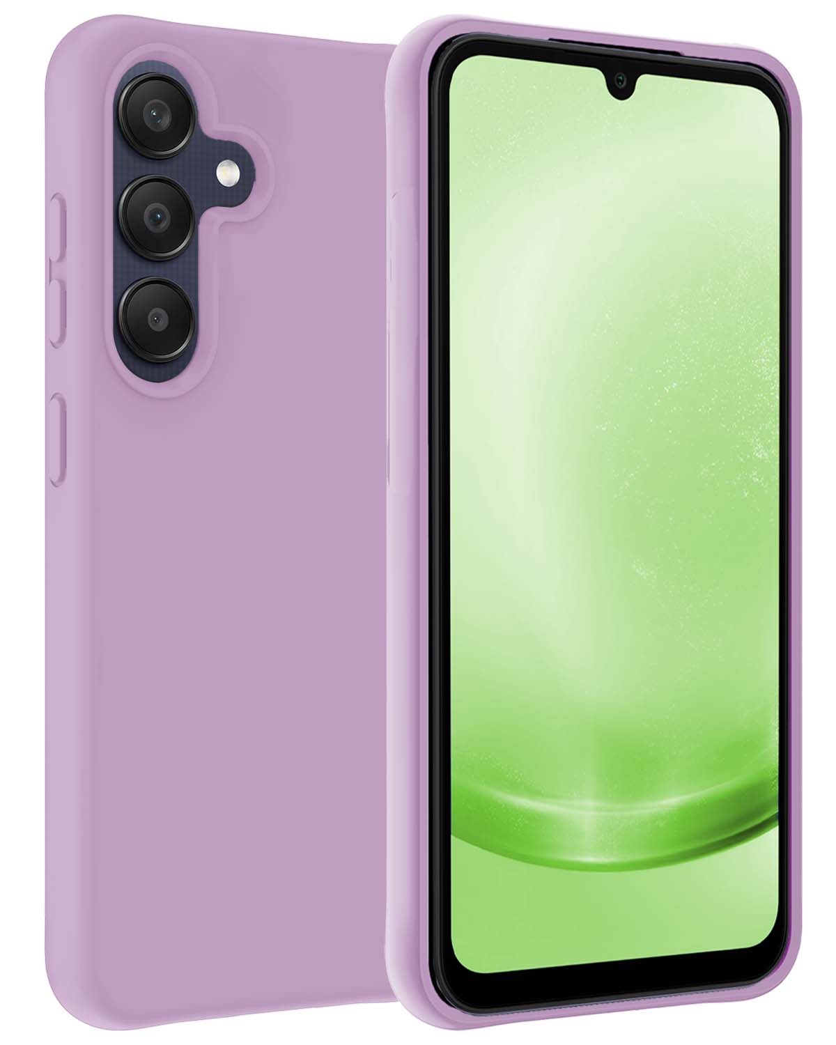 BASEY. Hoes Geschikt voor Samsung A25 Hoesje Siliconen Back Cover Case - Hoesje Geschikt voor Samsung Galaxy A25 Hoes Cover Hoesje - Lila