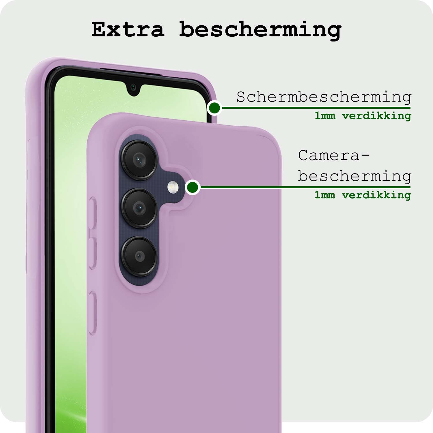 BASEY. Hoes Geschikt voor Samsung A25 Hoesje Siliconen Back Cover Case - Hoesje Geschikt voor Samsung Galaxy A25 Hoes Cover Hoesje - Lila