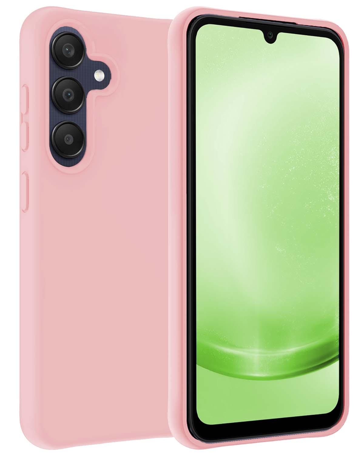 BASEY. Hoes Geschikt voor Samsung A25 Hoesje Siliconen Back Cover Case - Hoesje Geschikt voor Samsung Galaxy A25 Hoes Cover Hoesje - Lichtroze