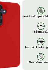 BASEY. Hoes Geschikt voor Samsung A25 Hoesje Siliconen Back Cover Case - Hoesje Geschikt voor Samsung Galaxy A25 Hoes Cover Hoesje - Rood
