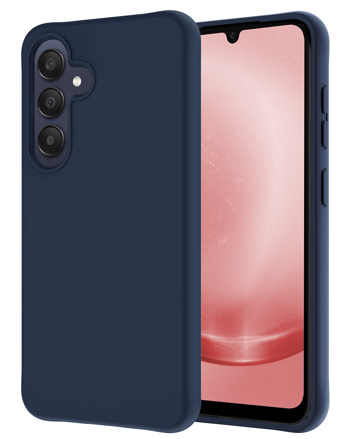 NoXx Hoes Geschikt voor Samsung A25 Hoesje Cover Siliconen Back Case Hoes - Donkerblauw