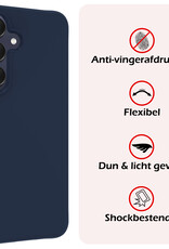 NoXx Hoes Geschikt voor Samsung A25 Hoesje Cover Siliconen Back Case Hoes - Donkerblauw