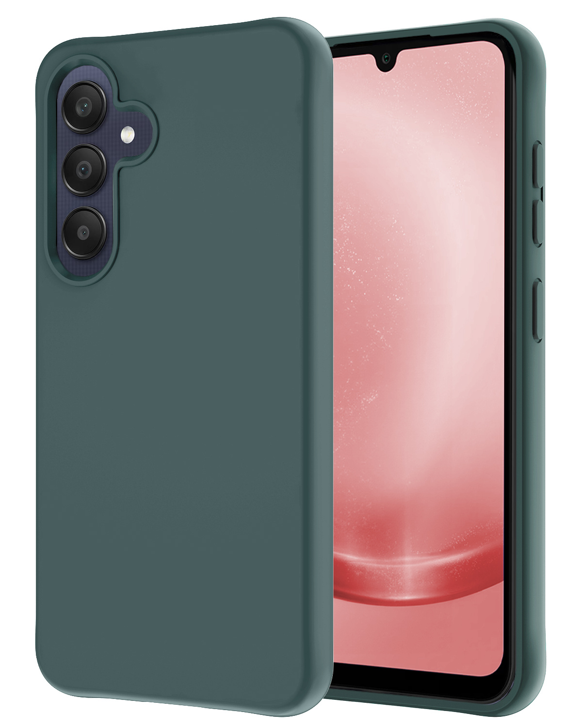 NoXx Hoes Geschikt voor Samsung A25 Hoesje Cover Siliconen Back Case Hoes - Donkergroen