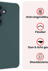 NoXx Hoes Geschikt voor Samsung A25 Hoesje Cover Siliconen Back Case Hoes - Donkergroen