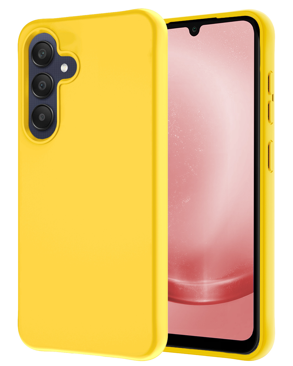 NoXx Hoes Geschikt voor Samsung A25 Hoesje Cover Siliconen Back Case Hoes - Geel