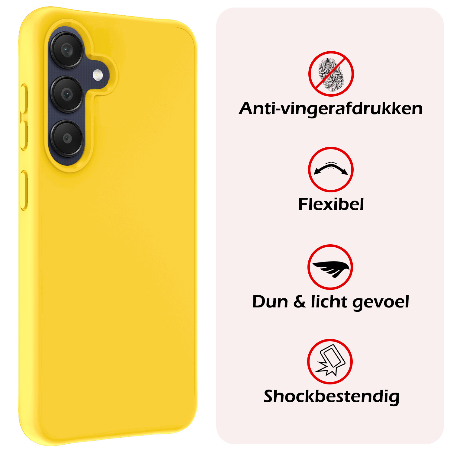 NoXx Hoes Geschikt voor Samsung A25 Hoesje Cover Siliconen Back Case Hoes - Geel