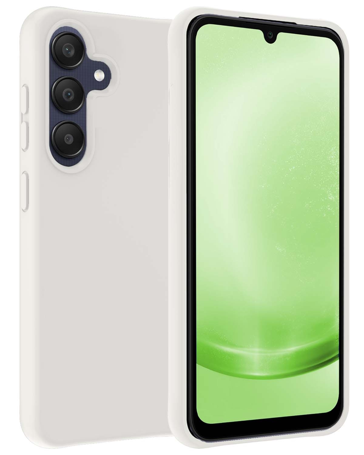 BASEY. Hoes Geschikt voor Samsung A25 Hoesje Siliconen Back Cover Case - Hoesje Geschikt voor Samsung Galaxy A25 Hoes Cover Hoesje - Wit