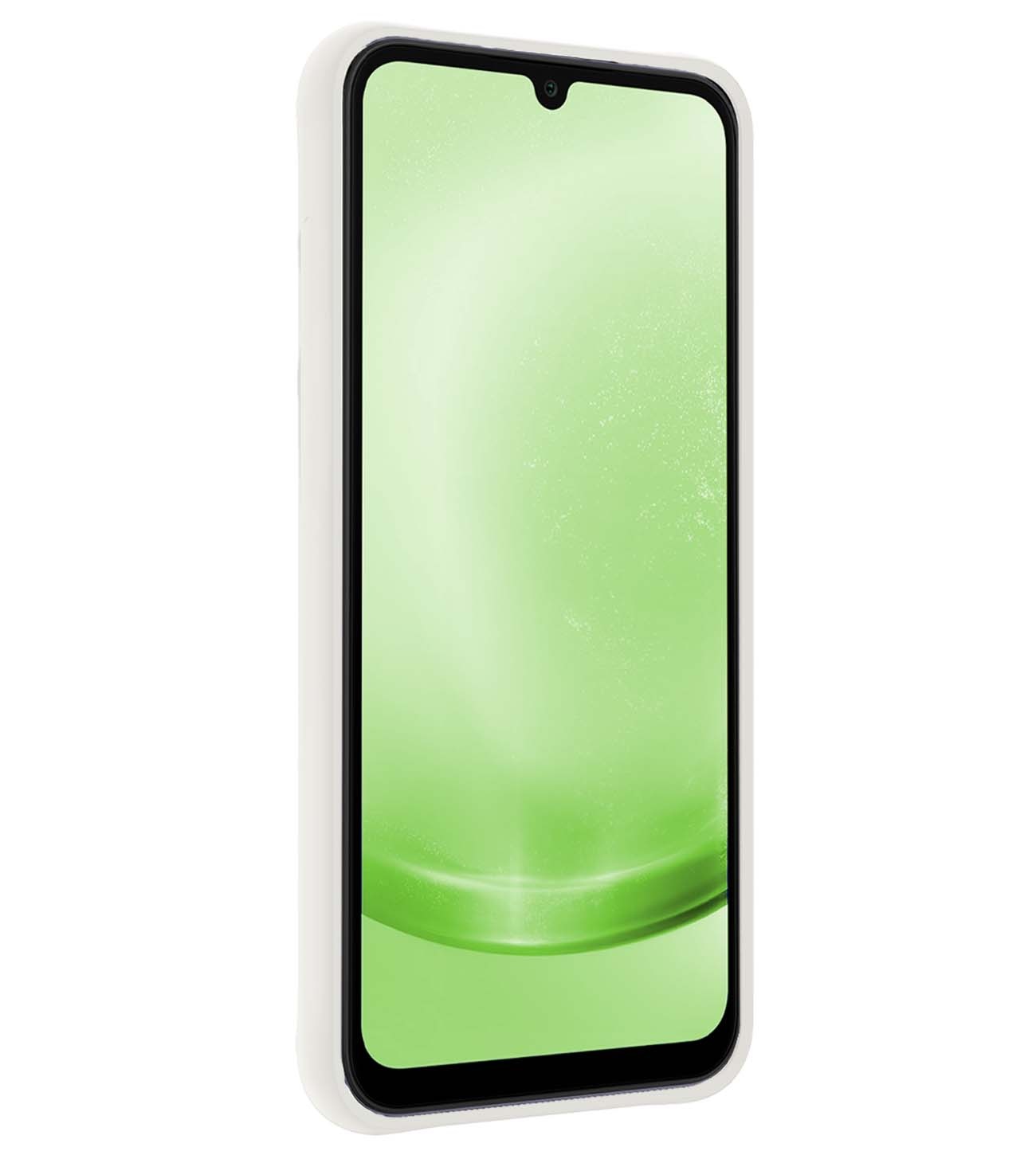 BASEY. Hoes Geschikt voor Samsung A25 Hoesje Siliconen Back Cover Case - Hoesje Geschikt voor Samsung Galaxy A25 Hoes Cover Hoesje - Wit