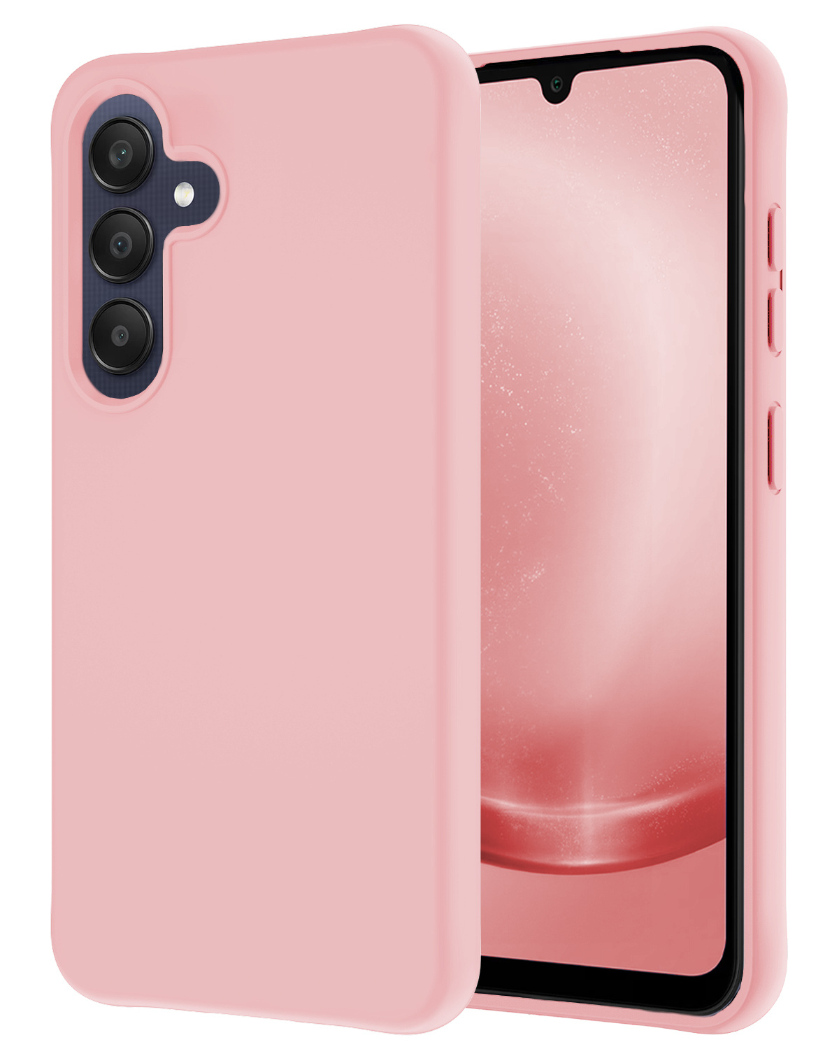 NoXx Hoes Geschikt voor Samsung A25 Hoesje Cover Siliconen Back Case Hoes - Lichtroze