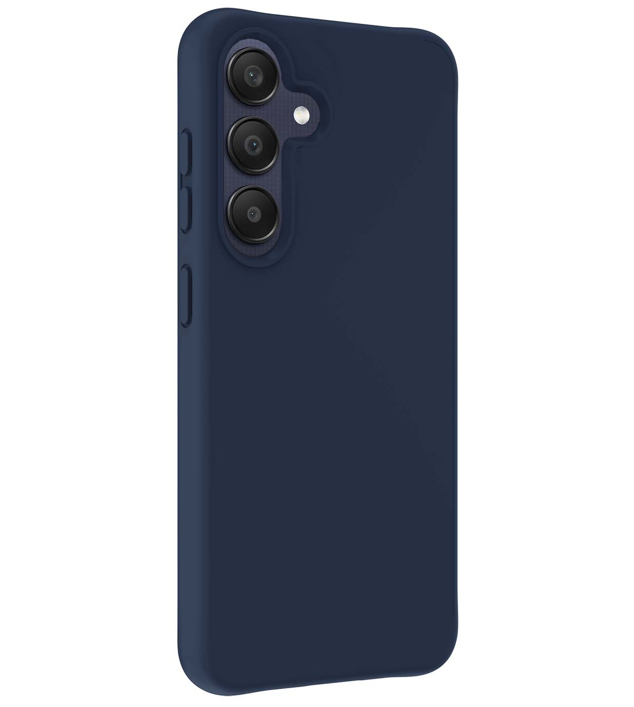 BASEY. Hoes Geschikt voor Samsung A25 Hoesje Siliconen Back Cover Case - Hoesje Geschikt voor Samsung Galaxy A25 Hoes Cover Hoesje - Donkerblauw - 2 Stuks