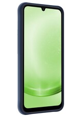 BASEY. Hoes Geschikt voor Samsung A25 Hoesje Siliconen Back Cover Case - Hoesje Geschikt voor Samsung Galaxy A25 Hoes Cover Hoesje - Donkerblauw - 2 Stuks