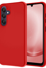 NoXx Hoes Geschikt voor Samsung A25 Hoesje Cover Siliconen Back Case Hoes - Rood