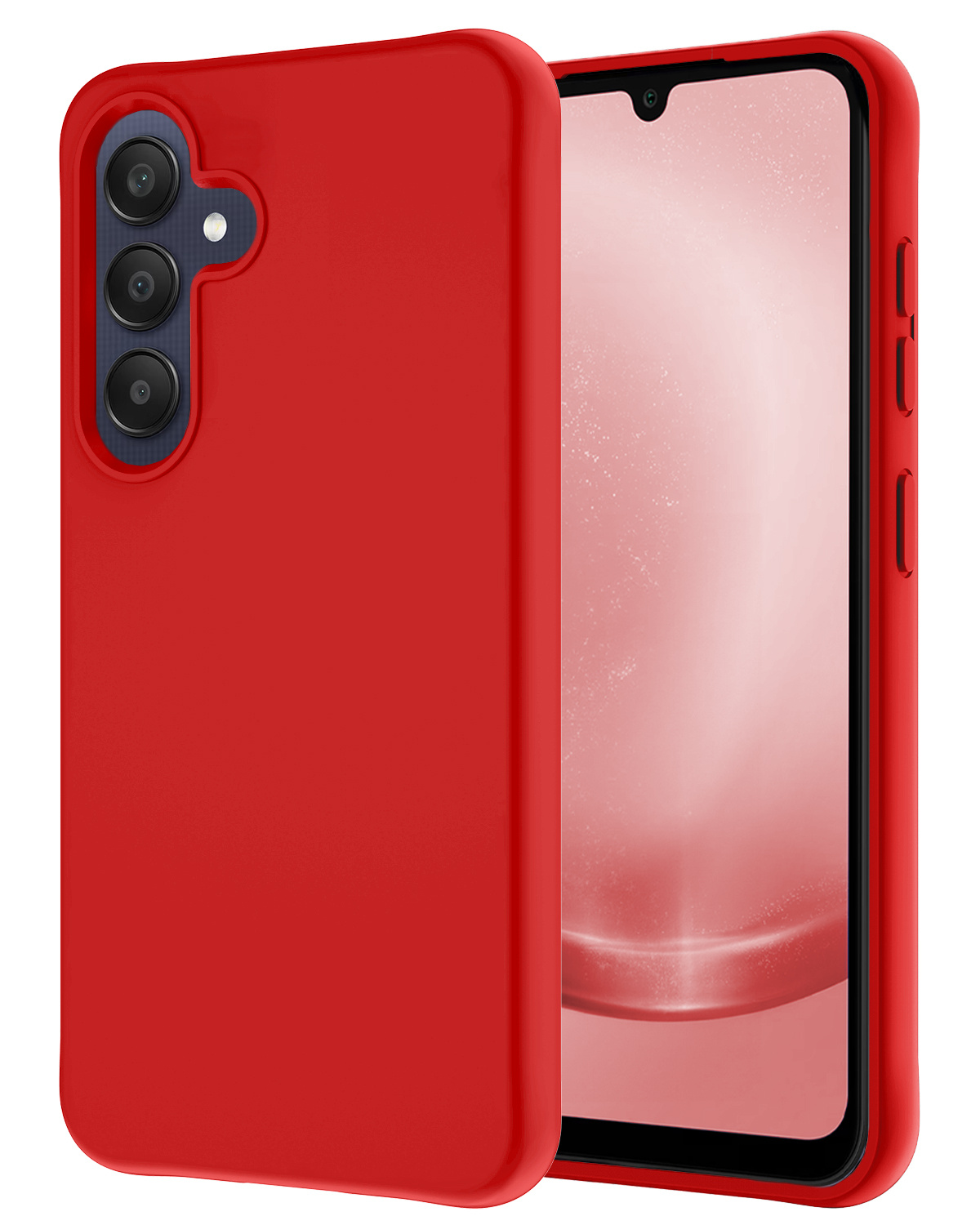 NoXx Hoes Geschikt voor Samsung A25 Hoesje Cover Siliconen Back Case Hoes - Rood