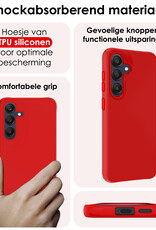 NoXx Hoes Geschikt voor Samsung A25 Hoesje Cover Siliconen Back Case Hoes - Rood
