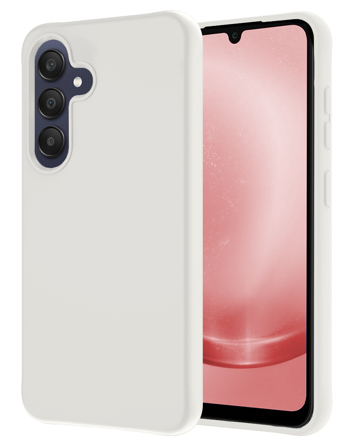 NoXx Hoes Geschikt voor Samsung A25 Hoesje Cover Siliconen Back Case Hoes - Wit