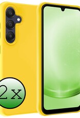 BASEY. Hoes Geschikt voor Samsung A25 Hoesje Siliconen Back Cover Case - Hoesje Geschikt voor Samsung Galaxy A25 Hoes Cover Hoesje - Geel - 2 Stuks