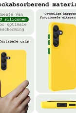 BASEY. Hoes Geschikt voor Samsung A25 Hoesje Siliconen Back Cover Case - Hoesje Geschikt voor Samsung Galaxy A25 Hoes Cover Hoesje - Geel - 2 Stuks