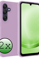 BASEY. Hoes Geschikt voor Samsung A25 Hoesje Siliconen Back Cover Case - Hoesje Geschikt voor Samsung Galaxy A25 Hoes Cover Hoesje - Lila - 2 Stuks