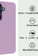 BASEY. Hoes Geschikt voor Samsung A25 Hoesje Siliconen Back Cover Case - Hoesje Geschikt voor Samsung Galaxy A25 Hoes Cover Hoesje - Lila - 2 Stuks