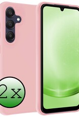 BASEY. Hoes Geschikt voor Samsung A25 Hoesje Siliconen Back Cover Case - Hoesje Geschikt voor Samsung Galaxy A25 Hoes Cover Hoesje - Lichtroze - 2 Stuks
