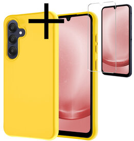 NoXx NoXx Samsung Galaxy A25 Hoesje Siliconen Met Screenprotector - Geel