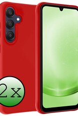 BASEY. Hoes Geschikt voor Samsung A25 Hoesje Siliconen Back Cover Case - Hoesje Geschikt voor Samsung Galaxy A25 Hoes Cover Hoesje - Rood - 2 Stuks